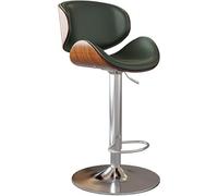 LMMSHA Bar Stools PU Leather Adjustable Swivel Bar-stools Kitchen Counter Stool Island Bar-Stool with Back Amp Footrest(H)