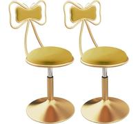 LMMSHA Bar Stools Rotation Adjustment 2 Pcs Metal Luxury with Butterfly Backrest Velvet Seat Creative Makeup(Yellow)