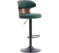 LMMSHA Bar Stools Seat Adjustable Height 63 83cm Bent Wood Swivel Bar-stools with Back Amp Footres PU Leather Upholstered(H)