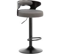 LMMSHA Bar Stools Seat Adjustable Height 63 83cm Bent Wood Swivel Bar-stools with Back Amp Footres PU Leather Upholstered(A)
