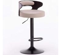 LMMSHA Bar Stools Seat Adjustable Height 63 83cm Bent Wood Swivel Bar-stools with Back Amp Footres PU Leather Upholstered(D)