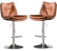 LMMSHA Bar Stools Set of Bar-Stool Chairs with Back and Thick Sponge 60 80cm Adjustable Height for Pub Kitchen Counter(E,Silver Leg)