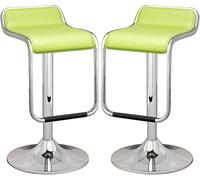 LMMSHA Bar Stools Set of PU Leather Bar-stools Counter Height Stool with Back Adjustable from to 32 for Kitchen Bank(Green)