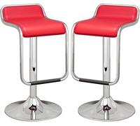 LMMSHA Bar Stools Set of PU Leather Bar-stools Counter Height Stool with Back Adjustable from to 32 for Kitchen Bank(Pink)