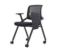 LMMSHA Black with Pulley Staff Training Tablet Fold Conference Office Negotiation School Student Reporter Stackable Multifunction Seat Task Chair