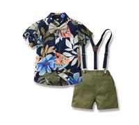 LMMSHA Boy Summer Outfits Hawaiian Toddler Infant Kids Gentleman Jumpsuit Clothes Suit Beach Vacation Party Shirt Shorts Set