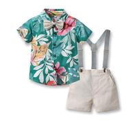 LMMSHA Boy Summer Outfits Hawaiian Toddler Infant Kids Gentleman Jumpsuit Clothes Suit Beach Vacation Party Shirt Shorts Set