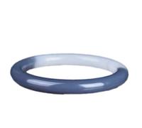 LMMSHA Bracelets,Gray and White Jade Bracelets for Women Round Thin Jade Bangle Bracelets with Box Good Luck Bracelets(56mm)