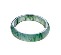 LMMSHA Bracelets,Jade Bangle Bracelet for Women Real Blue Green Floating Flowers Jadeite Bracelet(56mm)