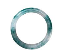 LMMSHA Bracelets,Jade Bangle Bracelet for Women Round Green Floating Flowers Quartzite Jade Jewelry(62mm)