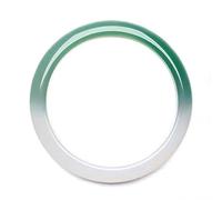 LMMSHA Bracelets,Jade Bangle Bracelet for Women, White Green Agate Chalcedony Good Fortune Bangle(56mm)