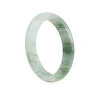 LMMSHA Bracelets,Jade Bangle Bracelet for Women White Green Floating Flowers Agate Bangle(58mm)