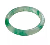 LMMSHA Bracelets,Jade Bangle Bracelet for Women White Green Floating Flowers Quartzite Jade Bracelet(56mm)