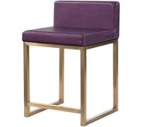 LMMSHA Breakfast Chairs Front Desk Chair, Counter, Stainless Steel Bar, Light Luxury, Xinzhong Stool Kitchen(Purple)
