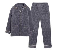 LMMSHA Cárdigan Servicio A Domicilio Chaqueta Acolchada De Tres Capas Engrosada Pijamas Traje De Lana De Otoño E Invierno para Hombres Invierno