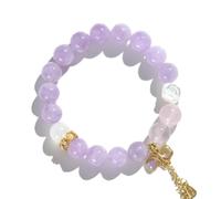 LMMSHA Citrine Fox Freshwater Pearl Bracelet Women's Purple Kunzite Tassel Cat'S Eye Bow Bracelet
