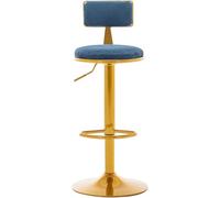 LMMSHA Counter Bar Stools for Kitchens，Lifting Adjust Kitchen Island with Back, Degree Swivel Seat Velvet(Dark-Blue)