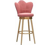 LMMSHA Counter Gold Leg Stool Velvet Top Rotating Kitchen with High Back Bank Bar Reception Chair Breakfast Stools Bar-stools (Color :