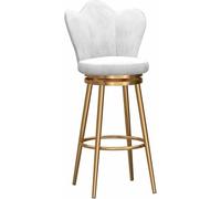 LMMSHA Counter Gold Leg Stool Velvet Top Rotating Kitchen with High Back Bank Bar Reception Chair Breakfast Stools Bar-stools (Color :