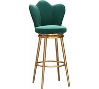 LMMSHA Counter Gold Leg Stool Velvet Top Rotating Kitchen with High Back Bank Bar Reception Chair Breakfast Stools Bar-stools (Color :