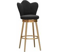 LMMSHA Counter Gold Leg Stool Velvet Top Rotating Kitchen with High Back Bank Bar Reception Chair Breakfast Stools Bar-stools (Color :
