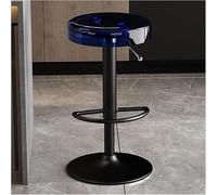 LMMSHA Counter Height Bar-stools Clear Acrylic Bar Stools Adjustable Dining Chairs for Kitchen(Blue,Black Lifting Rod)