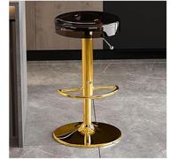 LMMSHA Counter Height Bar-stools Clear Acrylic Bar Stools Adjustable Dining Chairs for Kitchen(Brown,Gold Lifting Rod)