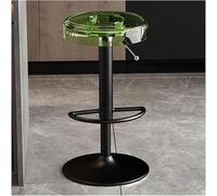 LMMSHA Counter Height Bar-stools Clear Acrylic Bar Stools Adjustable Dining Chairs for Kitchen(Green,Black Lifting Rod)