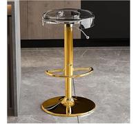 LMMSHA Counter Height Bar-stools Clear Acrylic Bar Stools Adjustable Dining Chairs for Kitchen(Transparent,Gold Lifting Rod)