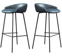 LMMSHA Counter Height Bar Stools Set of Upholstered Bar-stools with Backs and Metal Legs 65 75cm H Seat Faux Leather Kitchen(F,65cm/25.5inch)
