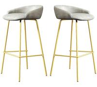 LMMSHA Counter Height Bar Stools Set of Upholstered Bar-stools with Backs and Metal Legs 65 75cm H Seat Faux Leather Kitchen(C,65cm/25.5inch)