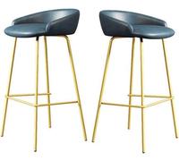 LMMSHA Counter Height Bar Stools Set of Upholstered Bar-stools with Backs and Metal Legs 65 75cm H Seat Faux Leather Kitchen(A,75cm/29.5inch)