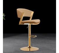 LMMSHA Counter Height Bar Stools with Back Adjustable Bar-stools Swivel Chair Gold Legs for Kitchen Island Living Room(C)