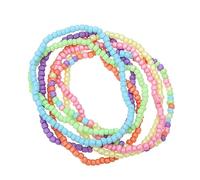 LMMSHA Cute Beaded Summer Jewelry Sets for Girls - Stackable Bracelets & Charm Necklaces
