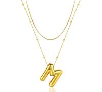 LMMSHA Dainty Balloon Letter Necklace for Women and Girls - Personalized Name Alphabet Pendant with Adjustable Chain Jewelry
