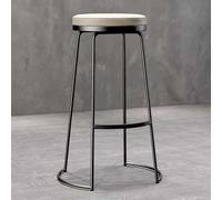 LMMSHA Elegant Backless Counter Stools Kitchen Chairs with Metal Legs & PU Leather Cushion(Black,25.6inches)