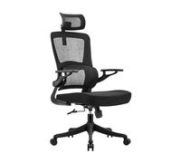 LMMSHA Ergonomic, Office Desk with Headrest, Armrests, Lumbar Support Height Adjustable, Executive Chair Loadable 150KG