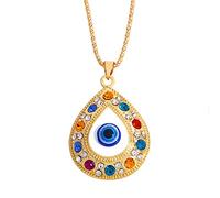 LMMSHA Evil Eye Chain Blue Eyes Amulet Pendant Necklace Adjustable Delicate Jewelry Gift for Women Girls
