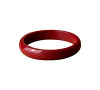 LMMSHA Fashion Round Cinnabar Bangle Bracelet for Women Feng Shui Vermilion Red Bangle Bracelets for Good Luck Wealth Protection Amulet Woman Birthday Gift
