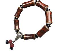 LMMSHA Feng Shui Black Obsidian Wealth Bracelet， Old Agate Steadily High dzi Bead Bracelet Bangle