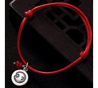 LMMSHA Feng Shui Bracelet,Feng Shui Agate Wealth Bracelet with 12 Chinese S990 Silver Authentic Crystal Chakra Crystal Amulet Lucky Wealth Ward Off Bracelets for Women Men(Dog)