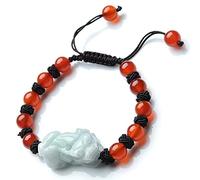 LMMSHA Feng Shui Bracelet,Feng Shui Bracelet Bracelet Jade Bracelet for Women Men Lucky Charms Bracelet Jade Gemstone Chinese Bracelet Red String Bracelet Amulet,Red,Red Agate(Black,Red Agate)