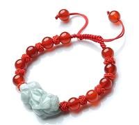 LMMSHA Feng Shui Bracelet,Feng Shui Bracelet Bracelet Jade Bracelet for Women Men Lucky Charms Bracelet Jade Gemstone Chinese Bracelet Red String Bracelet Amulet,Red,Red Agate(Red,Red Agate)