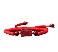 LMMSHA Feng Shui Bracelet,Feng Shui Bracelet Cinnabar Crystal Quartz Bracelet Red String Bracelet Good Luck Amulet Round Stretchy Beaded Bracelet Talisman Stone Vintage Crystal Bracelet Women Men(Red)