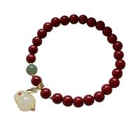 LMMSHA Feng Shui Bracelet,Feng Shui Bracelet Red Agate/Cinnabar Crystal Bracelet Hare Bunny Charm Talisman Hare Vintage Chinese Wealth Bracelet Red String Stone Bracelet Prosperity Luck Money,Red