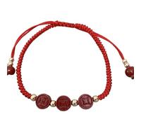 LMMSHA Feng Shui Bracelet,Feng Shui Bracelet Red String Bracelet Gemstone Bracelet Cinnabar Crystal Bracelet for Women Men Harmony Buckle/Donut Charm Crystal Chakra(Ancient Coin)