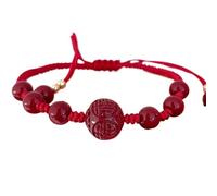 LMMSHA Feng Shui Bracelet,Feng Shui Bracelet Red String Bracelet Gemstone Bracelet Cinnabar Crystal Bracelet for Women Men Harmony Buckle/Donut Charm Crystal Chakra(Lucky Bead)