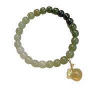 LMMSHA Feng Shui Bracelet,Feng Shui Wealth Bracelet Hetian Nephrite Jade Bracelet Money Bag Pendant Bracelet Jade Amulet Good Fortune Lucky Charm Bracelet for Women Green Jade Bracelet