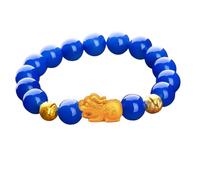 LMMSHA Feng Shui Bracelet,Feng Shui Wealth Bracelet Rare Pure Royal Blue Carnelian Agate Chakra Gemstone Quartz Beads Attract Money Creativity Luck Fortune Talisman Peace Prospertity