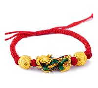 LMMSHA Feng Shui Bracelet,Feng Shui Wealth Bracelet Red String Bracelet Bracelet for Women Men Amulet Ward Off Black Rope Bracelet Gold Jewelry Gifts for Her Him Adjustable(Red)
